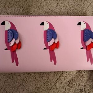 Kate Spade Pink Wallet with Colorful Bird Design